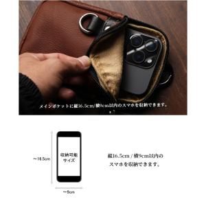 本革 ベルトポーチ ミニ ウエストポーチ レザ...の詳細画像5