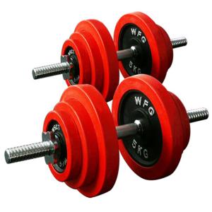 ダンベルセット 40kg 赤ラバー / 筋トレ...の詳細画像2