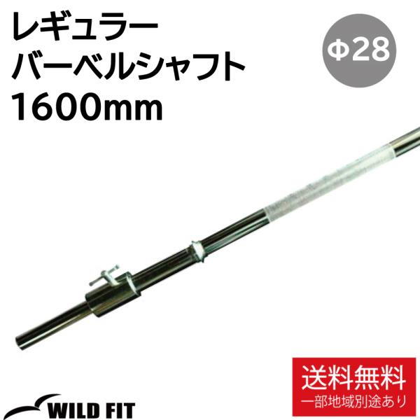 ワイルドフィット バーベルシャフト 1600mmＴ型カラー 2個付 / 筋トレ トレーニング器具 ダ...