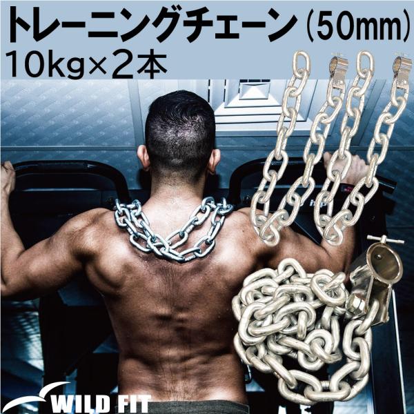 トレーニングチェーン Φ50mm用 (10kg×2本) 筋トレ ウエイトトレーニング 鎖 チェーン ...