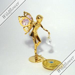 スワロフスキー オブジェ 馬車 オーナメント ミラー ゴールド 鏡