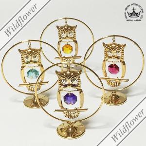 スワロフスキー オブジェ 馬車 オーナメント ミラー ゴールド 鏡