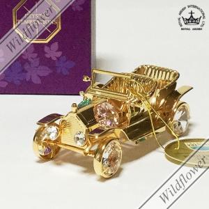 スワロフスキー オブジェ 馬車 オーナメント ミラー ゴールド 鏡