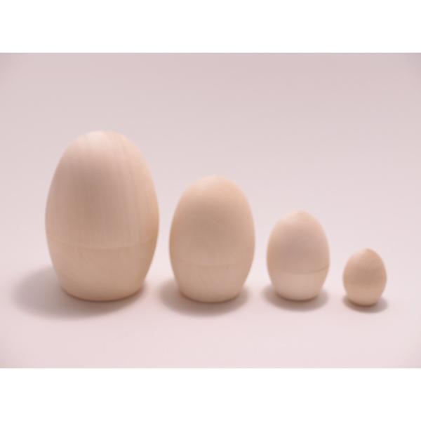 白木マトリョーシカ ４個組 たまご型 [ロシア製]