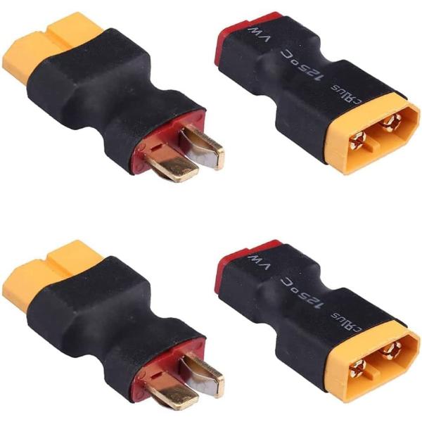 4 個 XT60 から Deans T プラグ メス オス コネクタ アダプタ ワイヤなし RC リ...