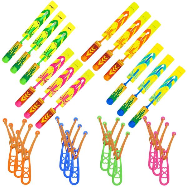 12個 スカイコプター 手投げ 飛行機 あおぞら LED発光でき 空飛ぶ 公園遊び お祭り 運動不足...