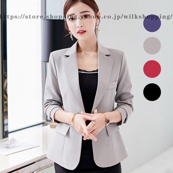 スーツ テーラードジャケット レディース ショット 着痩せ 秋 ジャケット 40代 ブレザー おしゃ...