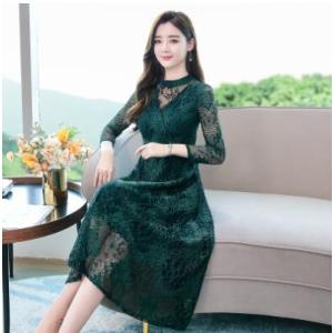 パーティードレス 結婚式 40代 20代 ロング丈 袖あり 長袖 韓国風 大きいサイズ フォーマルド...