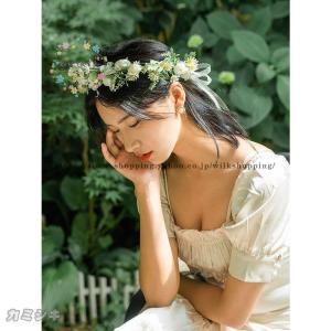 オレンジの花のティアラ 花嫁 ワックスフラワー マリアージュガーランド/J555 花かんむり 結婚式 花冠 ウェディング 花嫁 ブライダル フラワー