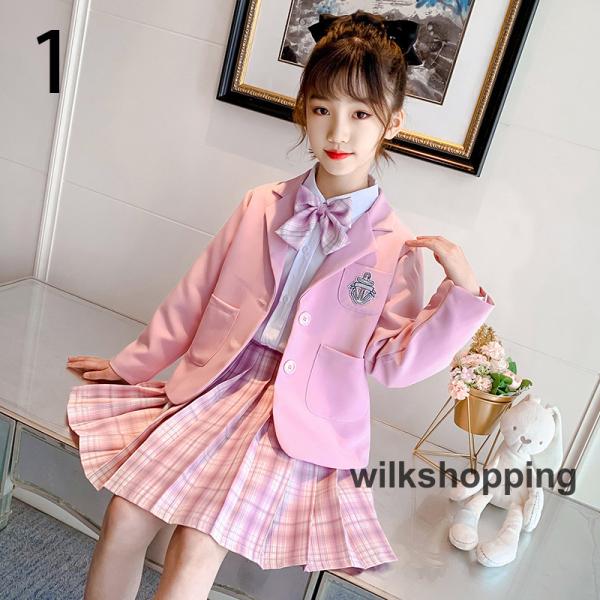 新作 女の子 スーツ ジャケット フォーマル カッコイイ テーラード ゆったりジャケット3点セット ...