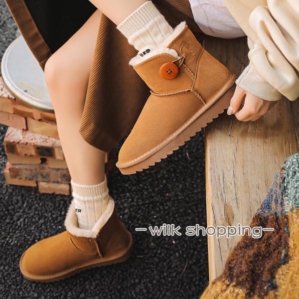 スノーブーツ レディース 滑らない 防寒 ムートンブーツ 短靴 スノー シューズ   冬靴 暖かい ...