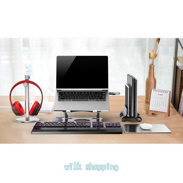 赤字セール!ノートパソコンスタンド 折りたたみ 回転 軽量 薄い 8段階角度調整 タブレットPCスタ...