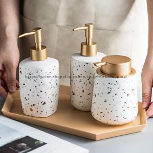 液体タイプ ソープディスペンサー 陶磁器 テラゾ...の商品画像