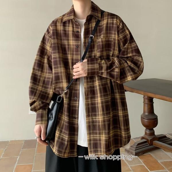 長袖シャツ メンズ カジュアルシャツ 秋服 ボーダー柄 長袖 トップス アウター ビジネス おしゃれ...