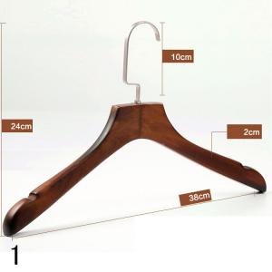 ELONG HOME 木製ハンガー 滑り止め凹みとズボンバーが付いた衣類