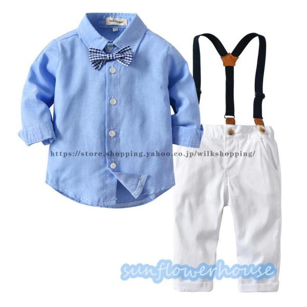 男の子 セットアップ タキシード風 スーツ フォーマルスーツ サロペット ワイシャツ キッズ 子供服...