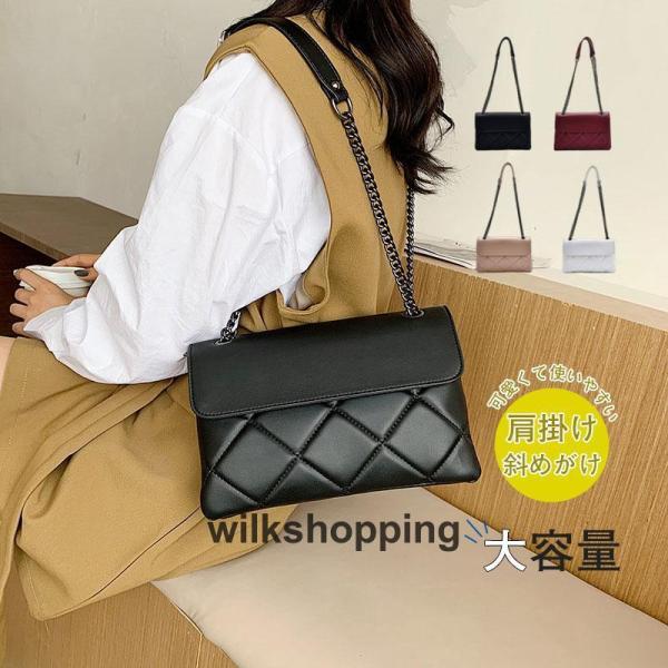 ショルダーバッグ 斜め掛け チェーンバッグ レディース ブラック 肩掛けバッグ おしゃれ ポシェット...