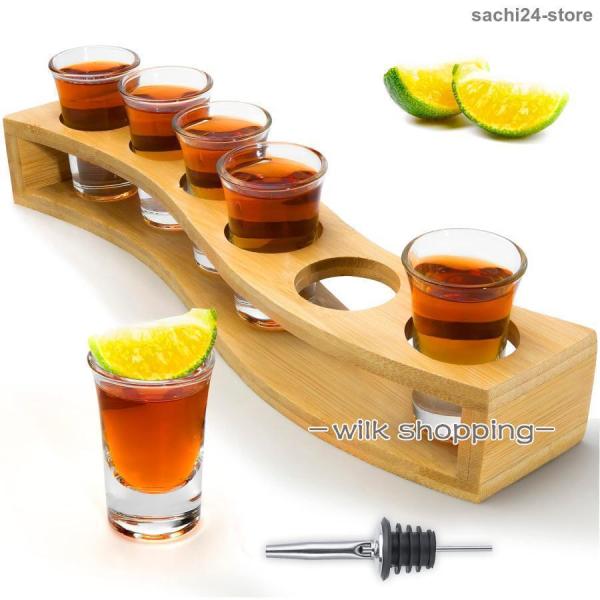 ショットグラスセット 6個- 30 ml /30 cc 且1個つトレイ  酒器セット ミニショットガ...