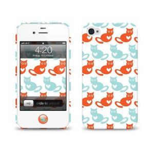 iPhone 4s ケース LAB.C +D Case アイフォン 4 ケースYU-02 iPhone4S/4  保護フィルム、ホームボタンシール どうぶつ　ネコ　｜will-be-mart