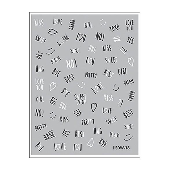 MEMORY ウォーター ネイル シール SDW-18 アルファベット KISS LOVEYOU
