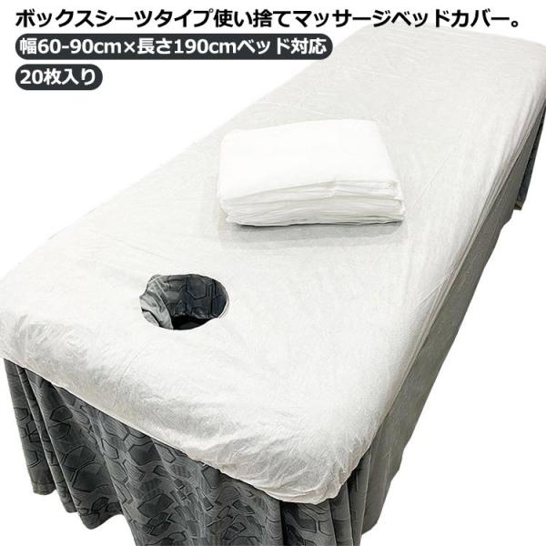 マッサージベッドカバー 使い捨て 不織布 20枚 有孔 穴付き エステベッドカバー 整体ベッドカバー...