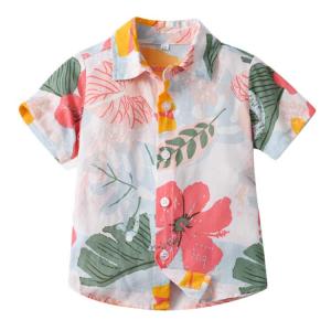 男の子 半袖 ワイシャツ 幼児服 花柄 アロハ...の詳細画像1