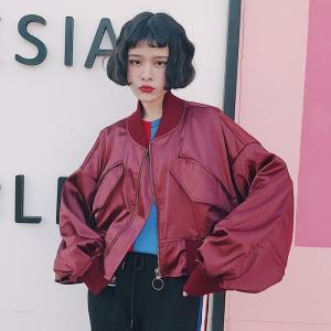 ボリューム袖MA-1ジャケット レディース 冬 フライトジャケットアウター