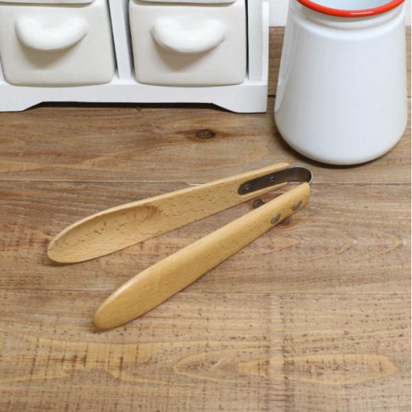 トング おしゃれ 木のトング キッチンツール 調理器具 ブナ材 木製 キッチン雑貨 サーバー 手作り...