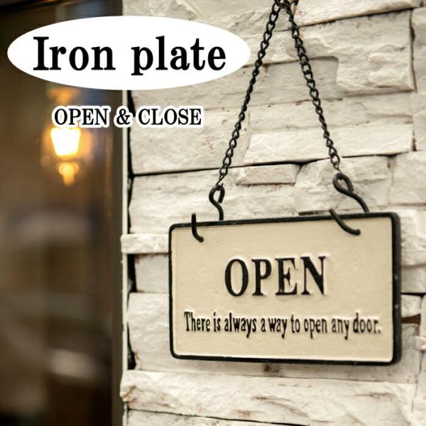 オープンクローズ看板 ドアプレート ドアサインプレート 店舗 看板 おしゃれ 営業中看板 カフェ o...