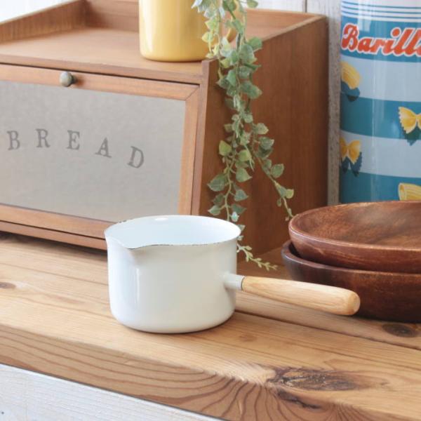 ミルクパン 鍋 ホーロー 片手鍋 おしゃれ 直火対応 離乳食 12.5cm 700cc