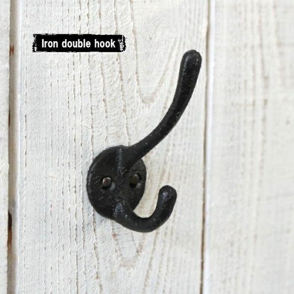 壁掛けフック 金具 アンティーク フック ウォールフック キーフック 壁掛け 壁フック ダブルフック