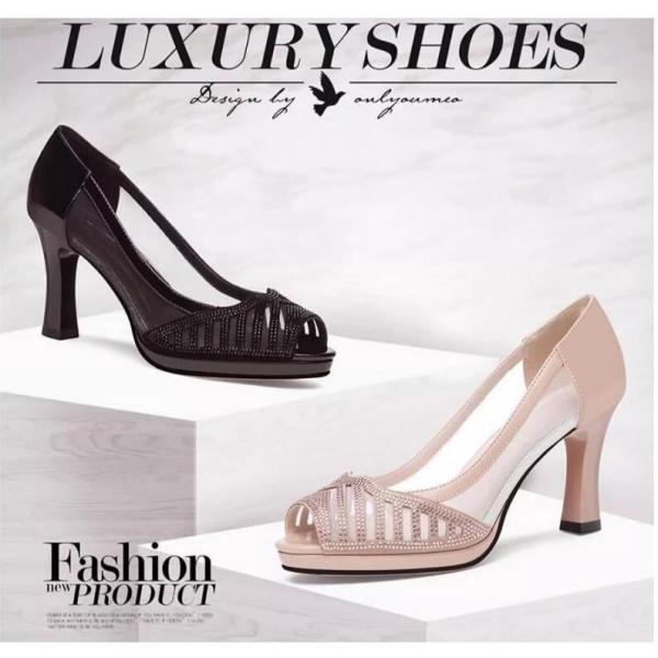 【特価】パンプス オープントゥ パンプス 痛くない 歩きやすい ハイヒール ピンヒール オフィス ク...