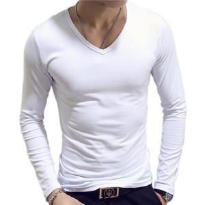 Tシャツ 長袖 メンズ プルオーバー ス 無地...の詳細画像1
