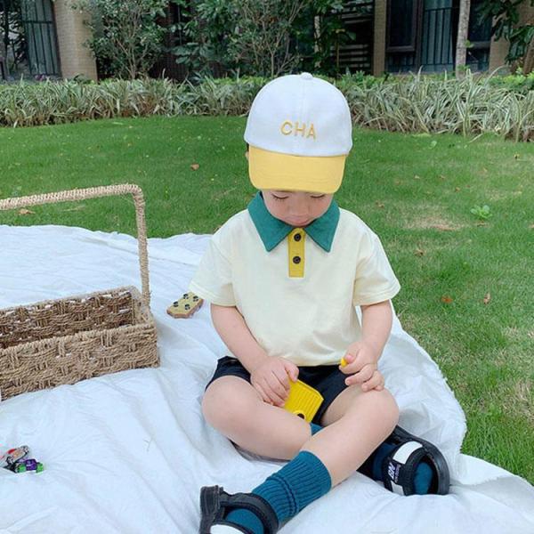 2点セット キッズ ポロシャツ poloシャツ 子供Tシャツ 男の子 春夏 半袖 シャツ ス インナ...