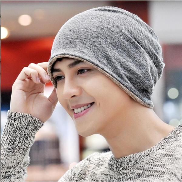 【特価】ニット帽 レイヤード風 無地 シンプル ビーニー メンズ キャップ ストレッチ 柔らかい 脱...