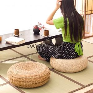 和風 座布団 座蒲団 クッション 丸型 円形 籐 ラタン 網代編み 夏