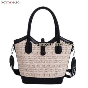 カゴバッグ ハンドバッグ トートバッグ 2wa...の詳細画像2