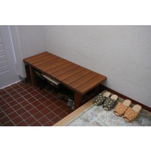 匠の縁台 横幅90cm チーク色 木製 ベンチ...の詳細画像3