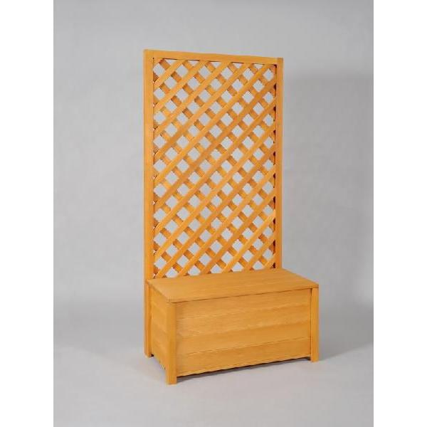 収納ボックス付き 特注ラティスフェンス匠 ノーマル ななめ格子 パイン色 木製 高さ＋横幅＝合計21...