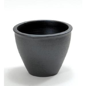 信楽焼 植木鉢 雅 丸型30サイズ 黒 大型 陶器製 鉢 おしゃれ 和風 日本製｜willgarden
