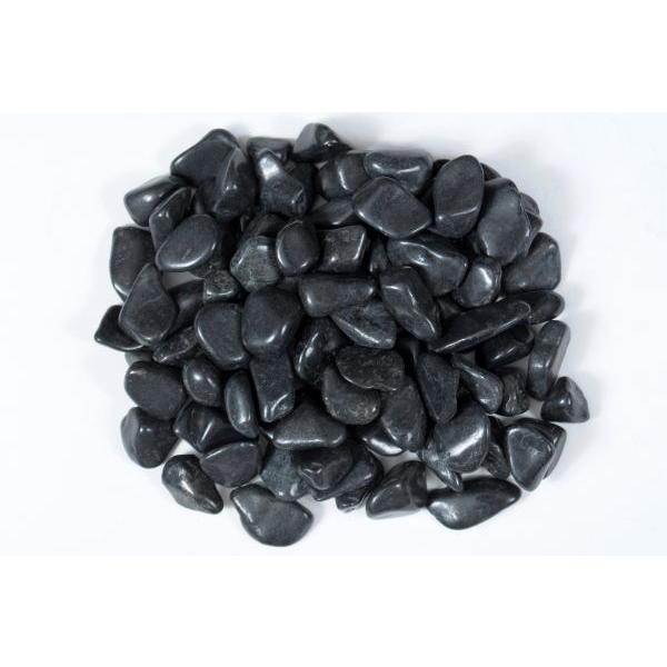 新那智黒石（磨き）2分 1袋20kg入り 黒玉砂利 化粧砂利 おしゃれ ベランダ お墓 庭石 敷石 ...