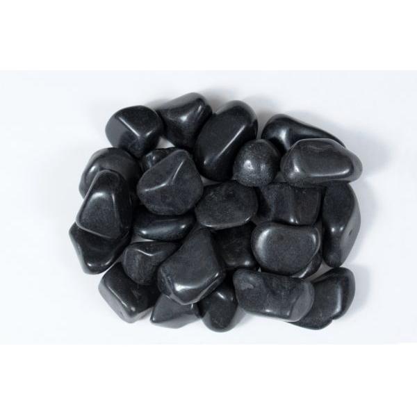 新那智黒石（磨き）5分 1袋20kg入り 黒玉砂利 化粧砂利 おしゃれ ベランダ お墓 庭石 敷石 ...