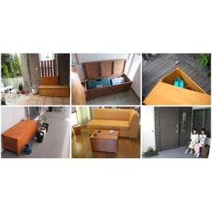 収納ボックス付きベンチ匠 SPF材(屋根付きベ...の詳細画像2