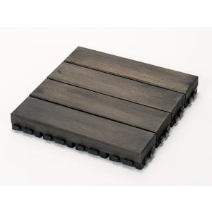 ウッドデッキ匠 樹脂ジョイント付 30cm×30cm×厚み4cm ブラウン 12枚以上1枚単位で必要数購入可能です ベランダ 天然木製 日本製