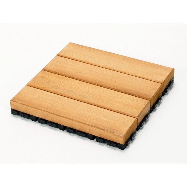 ウッドデッキ匠 樹脂ジョイント付 30cm×30cm×厚み4cm 48枚セット パイン色 ベランダ ...