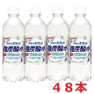 炭酸水　送料無料（北海道、沖縄、離島除く）サンガリア　伊賀の天然水強炭酸水　５００ml PET×４８本（２４本×２ケース）