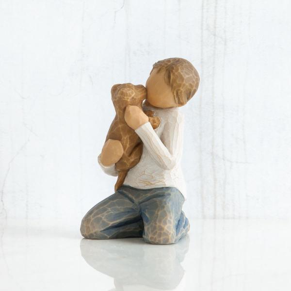 ウィローツリー彫像 Kindness (Boy) 優しさ 8cm いぬ 子供 少年 | おしゃれ 置...
