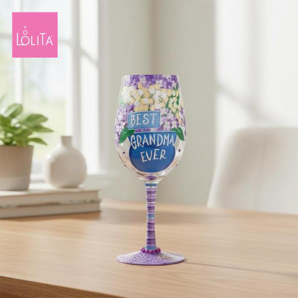 Lolita ワイングラス Best Grandma Ever 22.9cm 最高のおばあちゃん |...