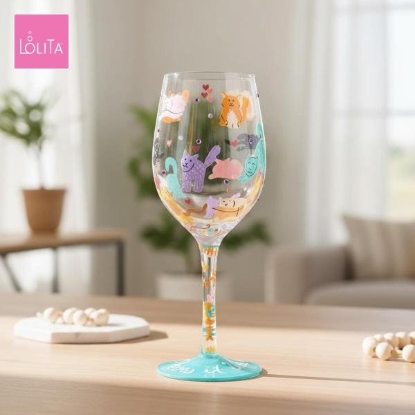 Lolita ワイングラス MEOW IT UP 23cm ニャンダフル・ライフ | かわいい おし...