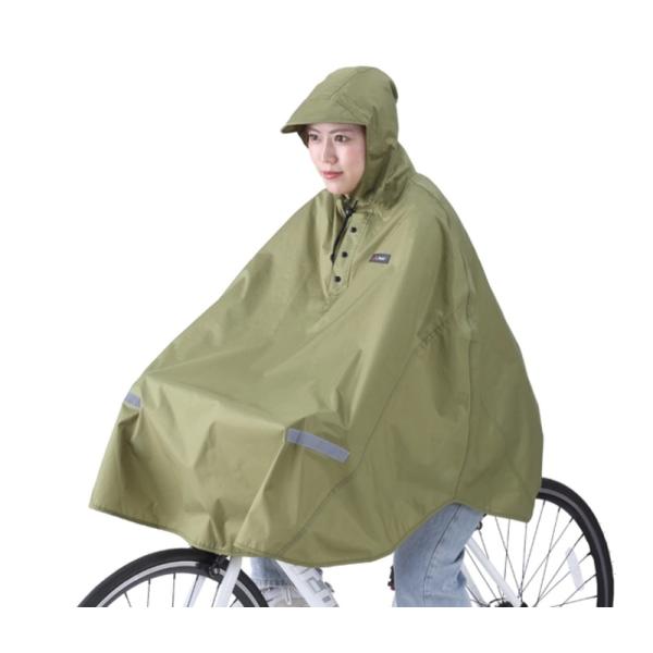 KAWASUMI 川住 膝が濡れない レインポンチョ 自転車用 レインウエア レインコート ロング ...